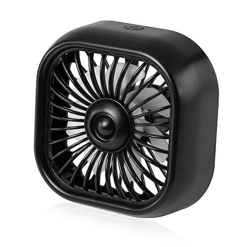 Car Vent Fan with 3Speed Cooling, USB Powered LED Light, TypeC Charging for Dashboard, Black