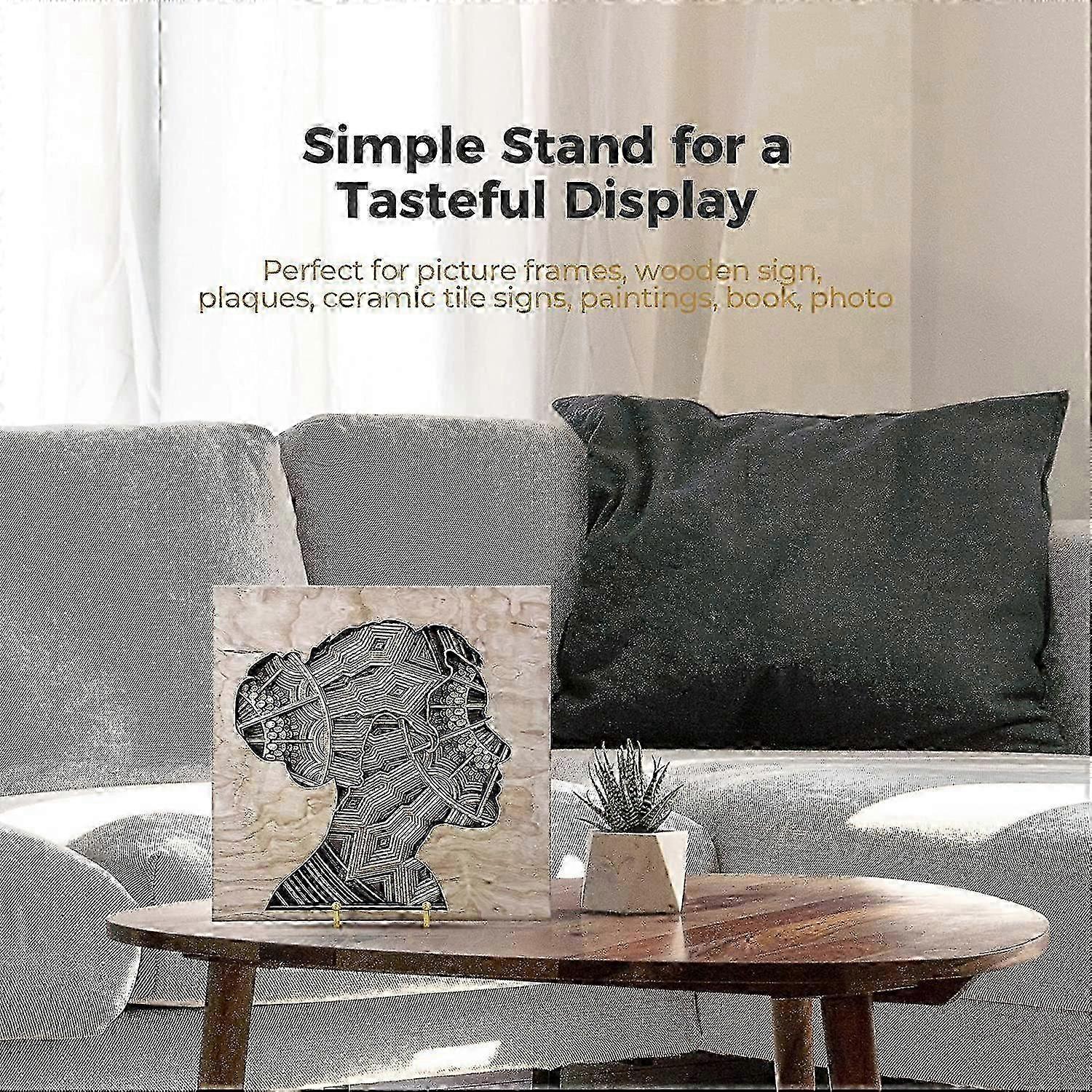 Bulletin Board Stand - 6 Inch Chalkboard Shelf Display(2 Pack Gold)