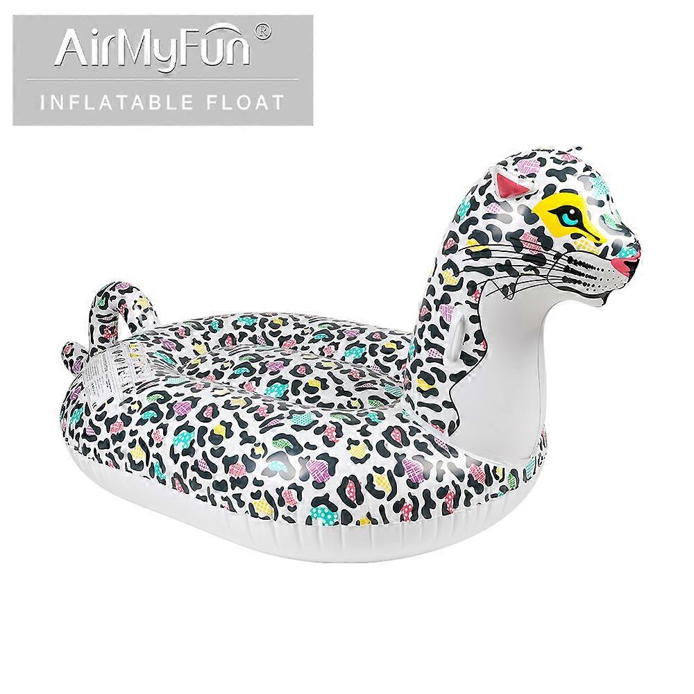 Inflatable floating row water entertainment sports products swimming pool floating bed color leopard mount floaties
