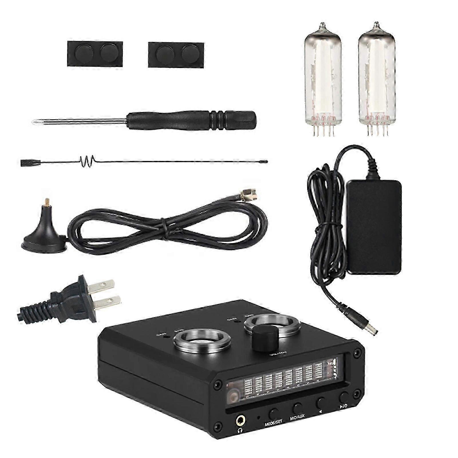 Professional 6E2 Preamp Stereo Headphone Amplifier Sound Level Indicator FM Radio Clock Headphone Amplifier Professional Cs fast