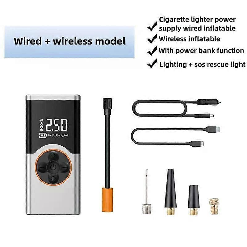 Car Wireless Inflatable Pump Portable Multi-function Tire Inflatable Pump Automatic High Pressure Inflatable Pump Fast Charging