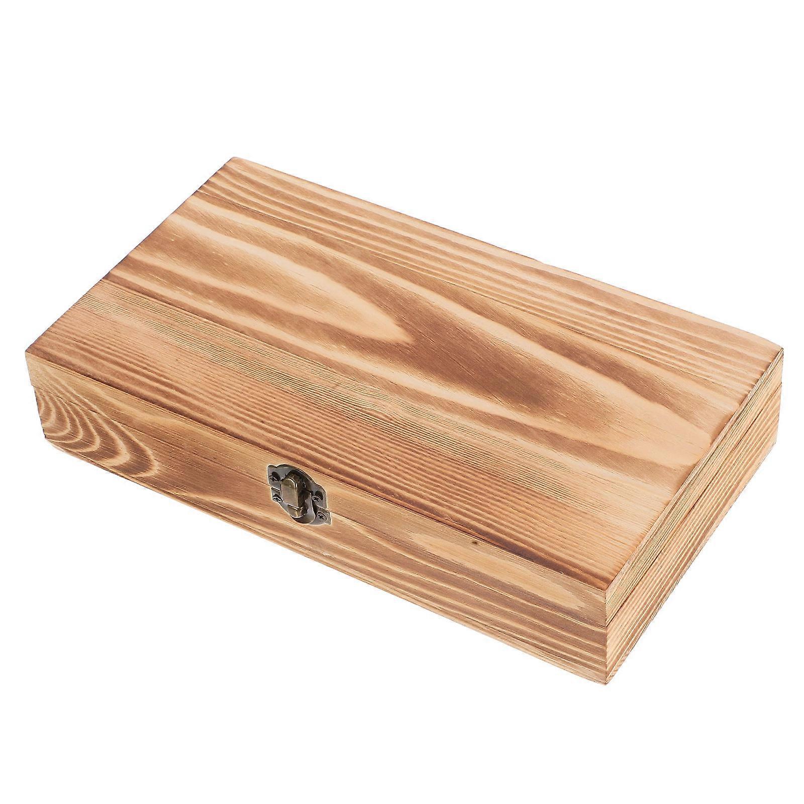 Rectangular Keepsake Box Wooden Box with Hinged Lid for Storage 1 Piece