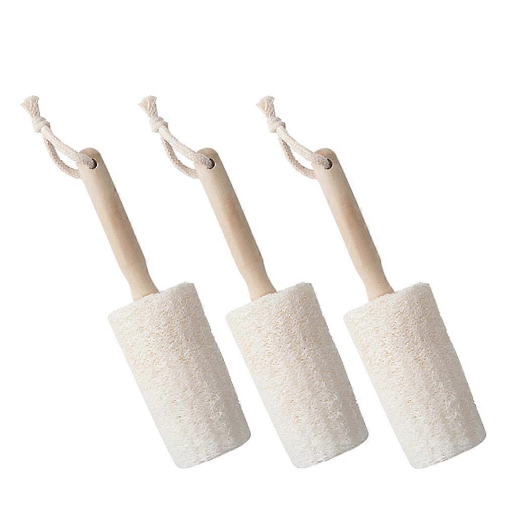 Wooden Handle Loofah Cleaning Brushes for Kitchen Tasks 3Pcs