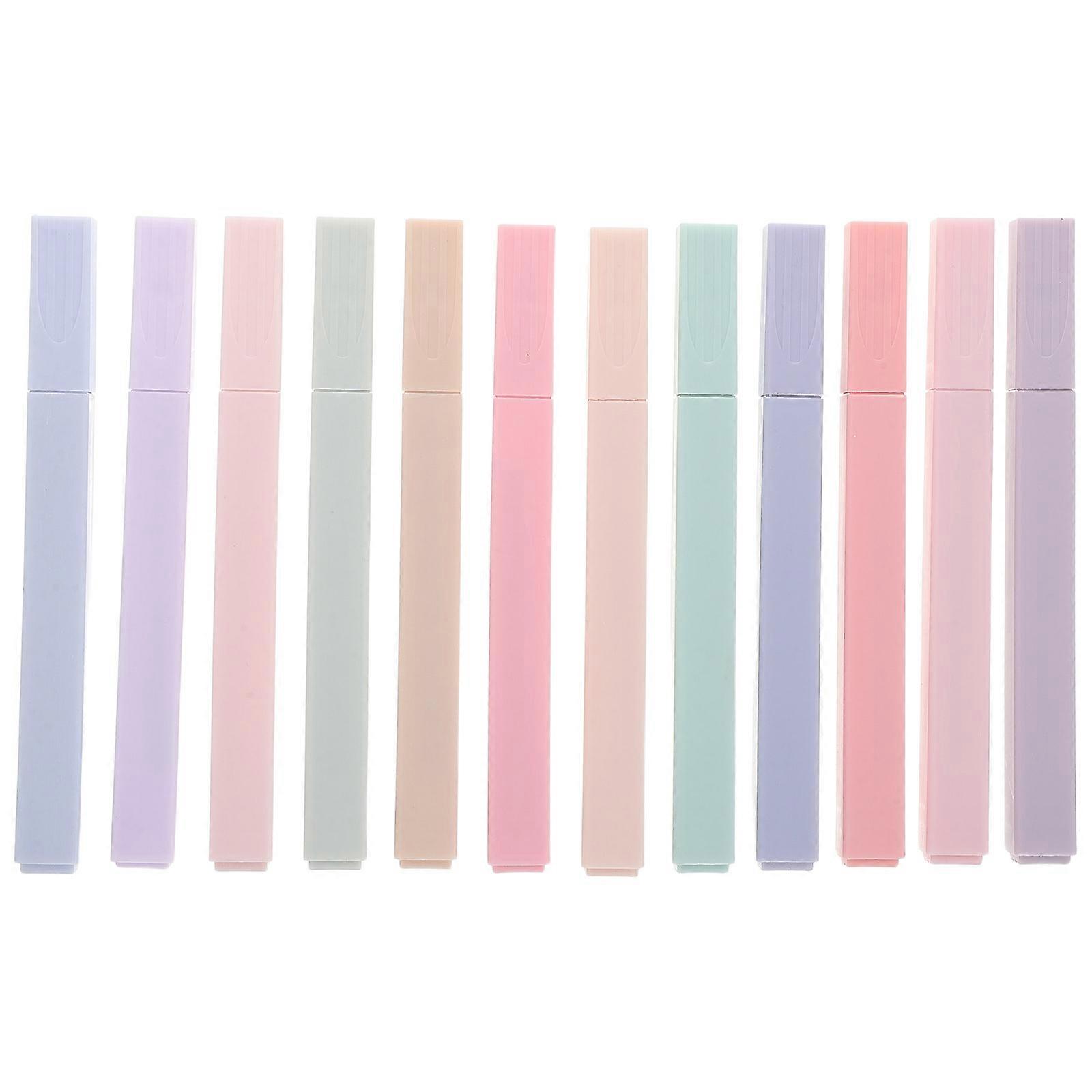 Fluorescent Pens Tip Highlighter Pen for Office Use 12Pcs Set