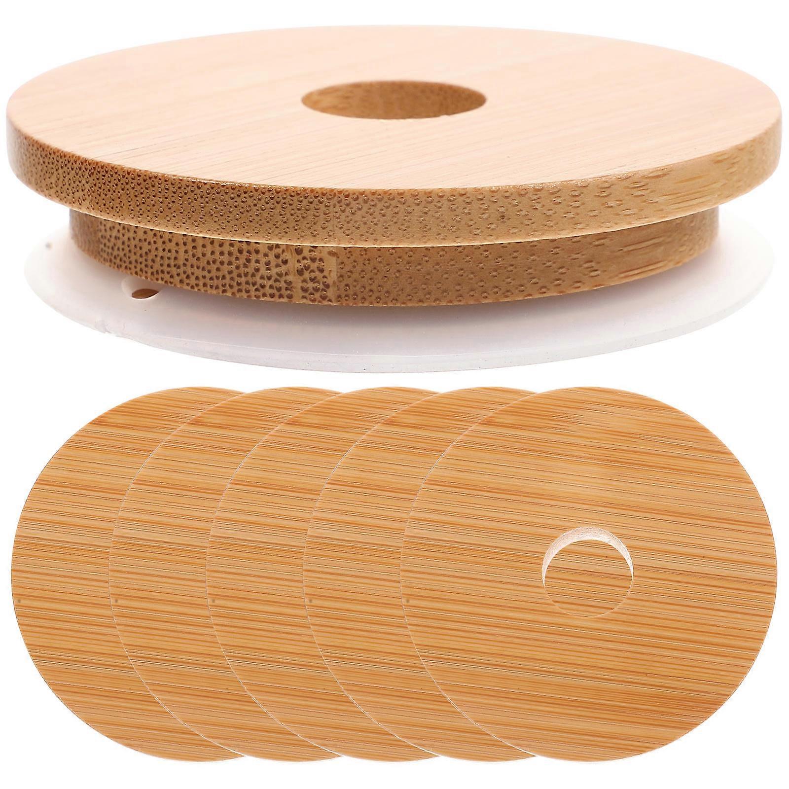 Cup Lids Replacement Brown Round Shape for Smoothie Cup 6x6cm 6pcs