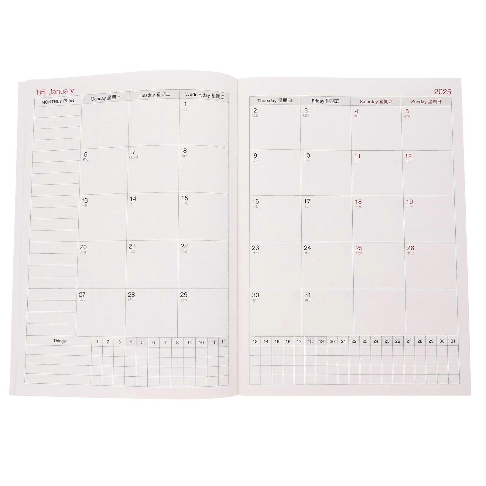 Time Management Schedule Book for Monthly Planning 2025 Planner Notepad
