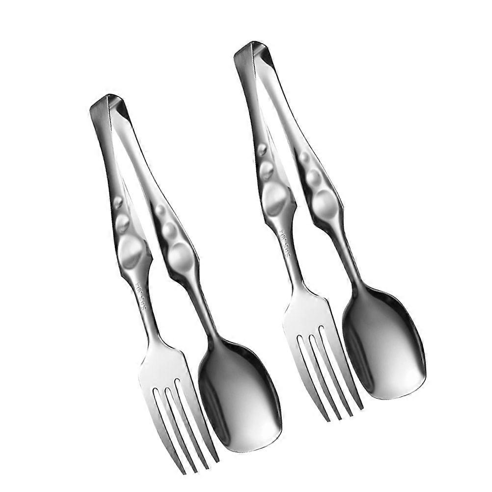 Bbq Tong Stainless Cooking Tong 2Pcs Multi-Function Household Grill Tool