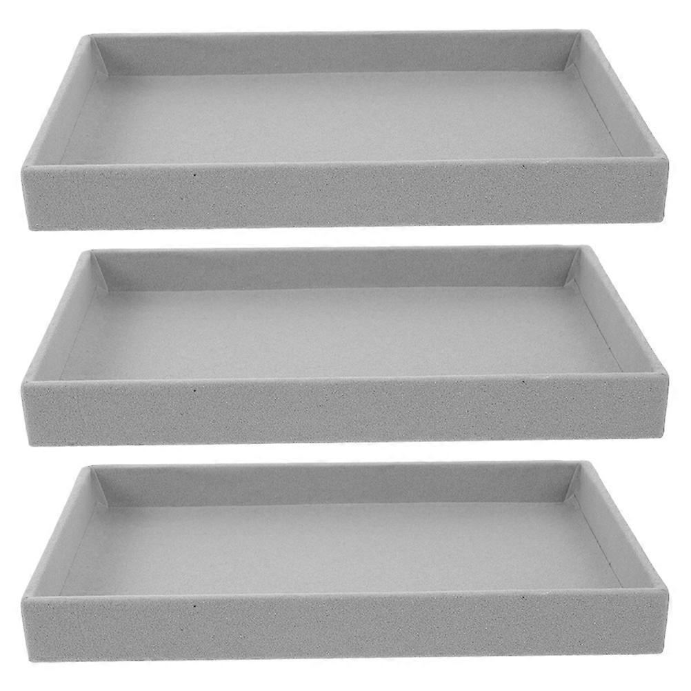 Grey Jewelry Tray Organizer for Storage 3Pcs Stackable Display