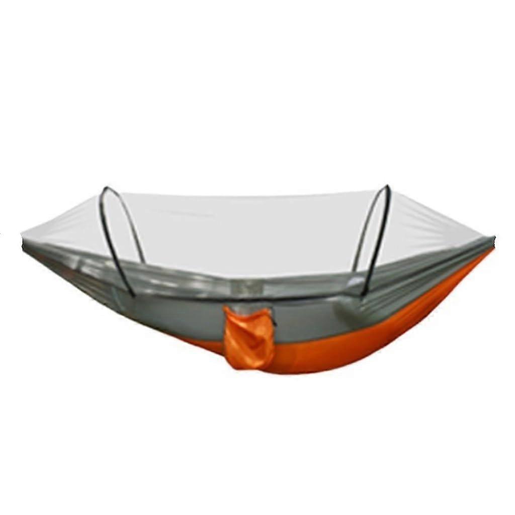Camping Hammock with Mosquito Net, Breathable Nylon, Automatic Net Opening, 270x140cm Orange