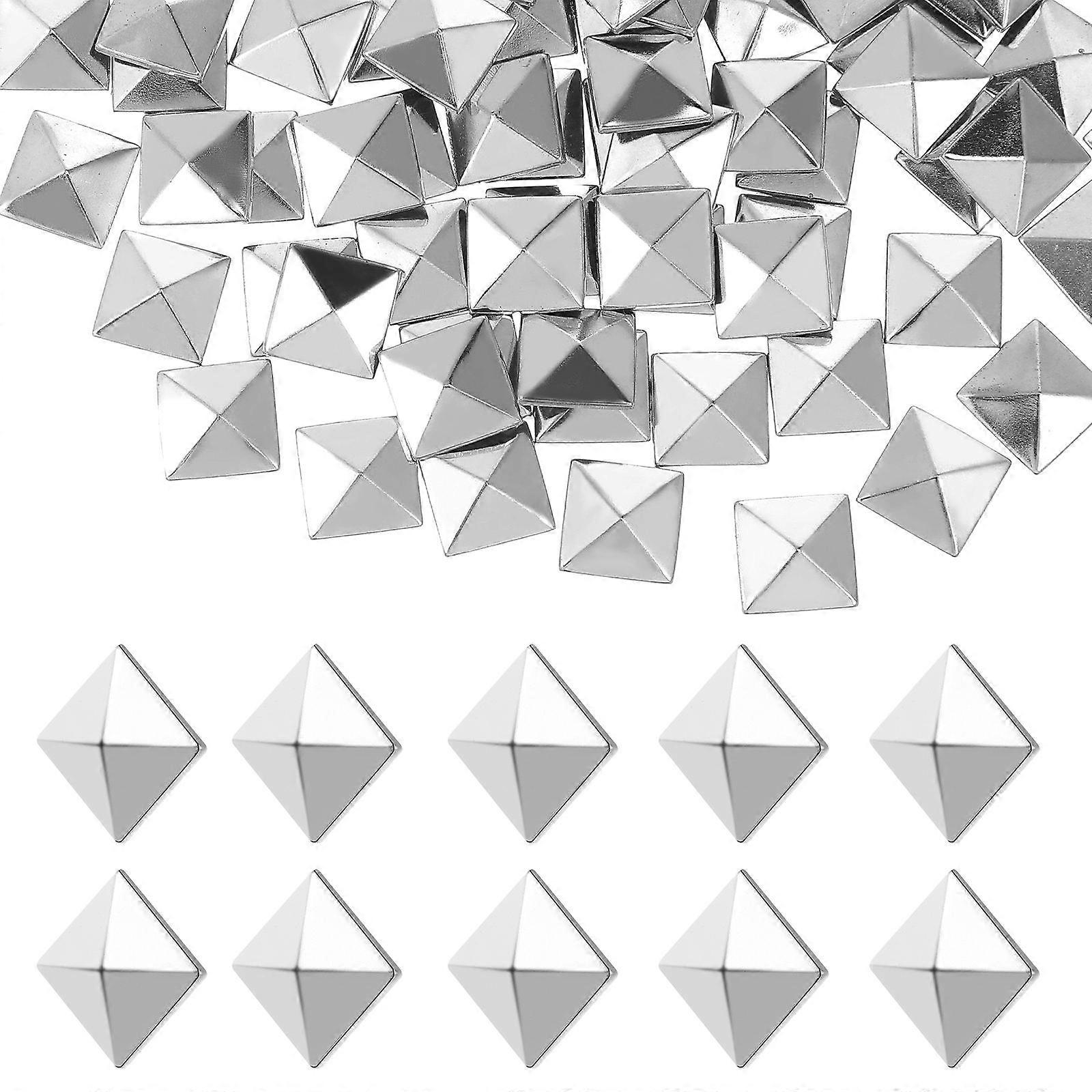 Silver Pyramid Flatback Studs for Craft Use 100Pcs Copper Rivet Spikes