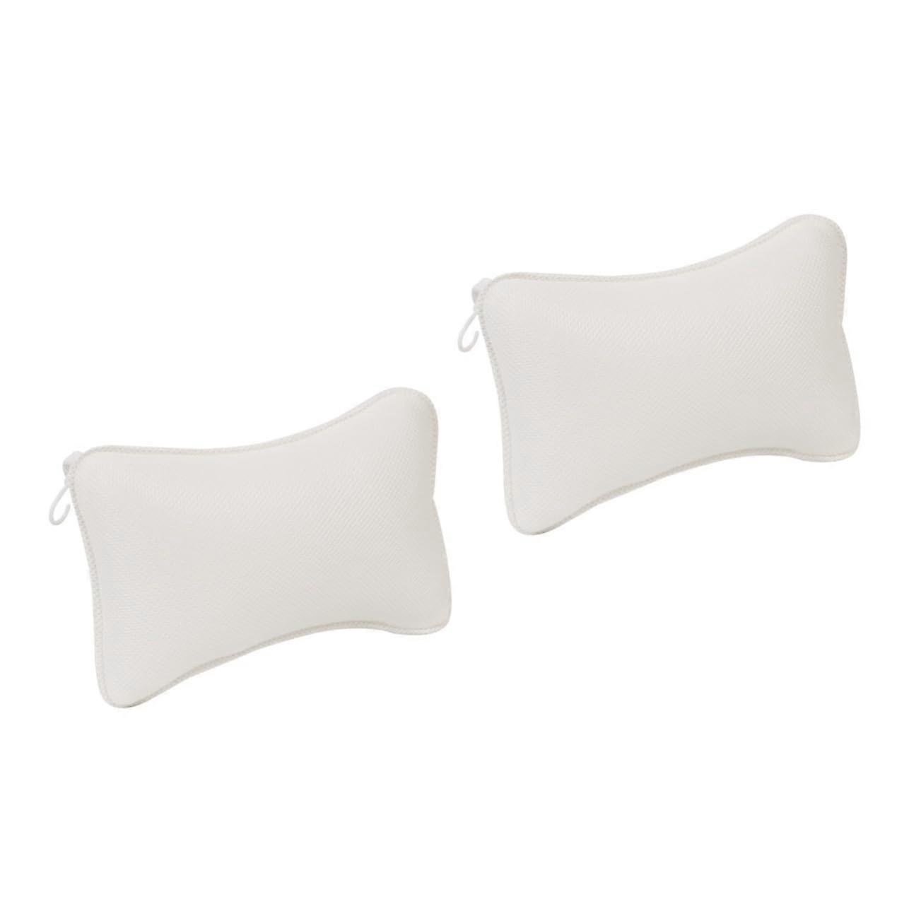Bath Pillow Set with Ergonomic Neck Support, Plush Padding and Suction Cups for All Tub Types
