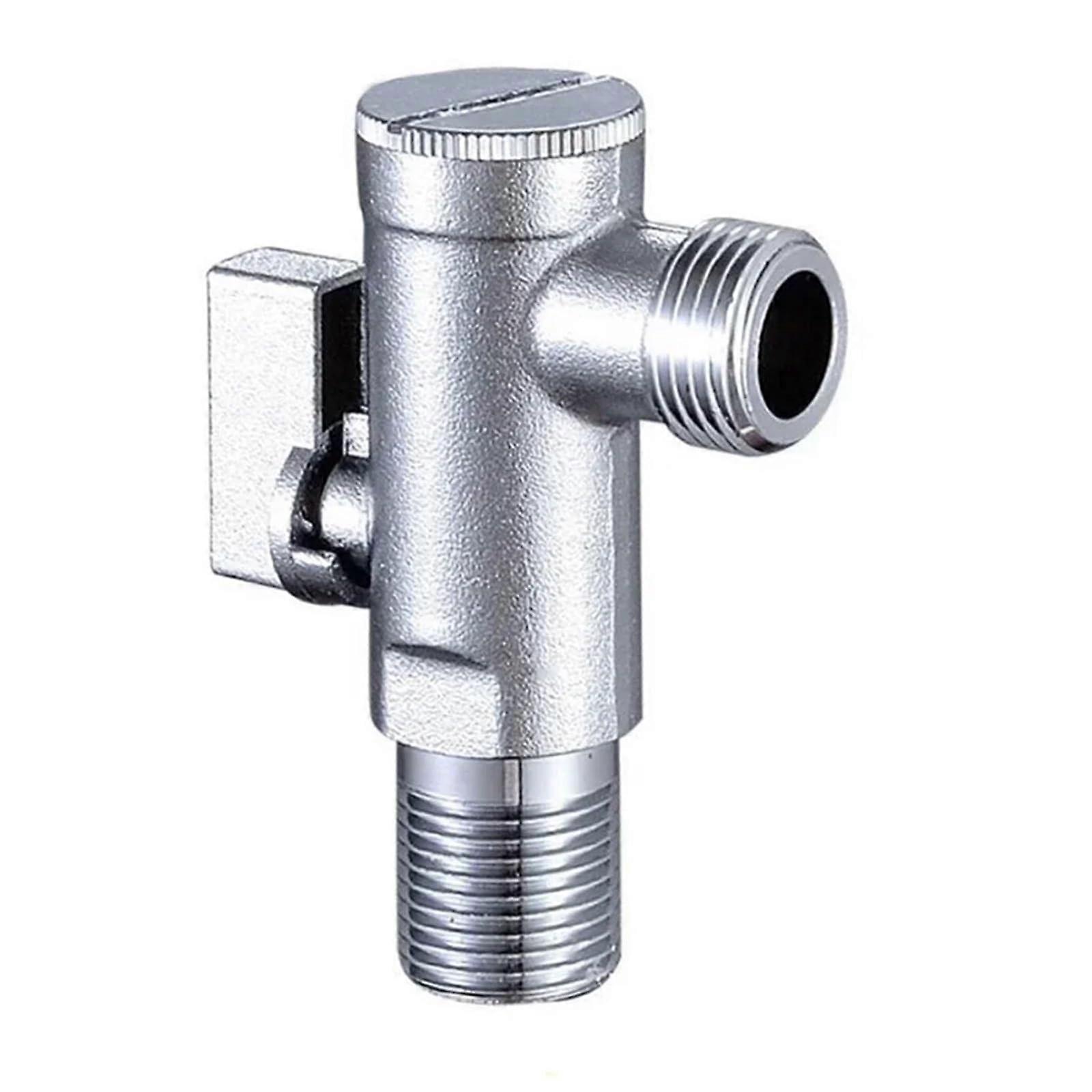 2pcs Lead Brass Chrome Two Way Compression Angle Stop Valve with Leakproof Seal and RustResistant Finish