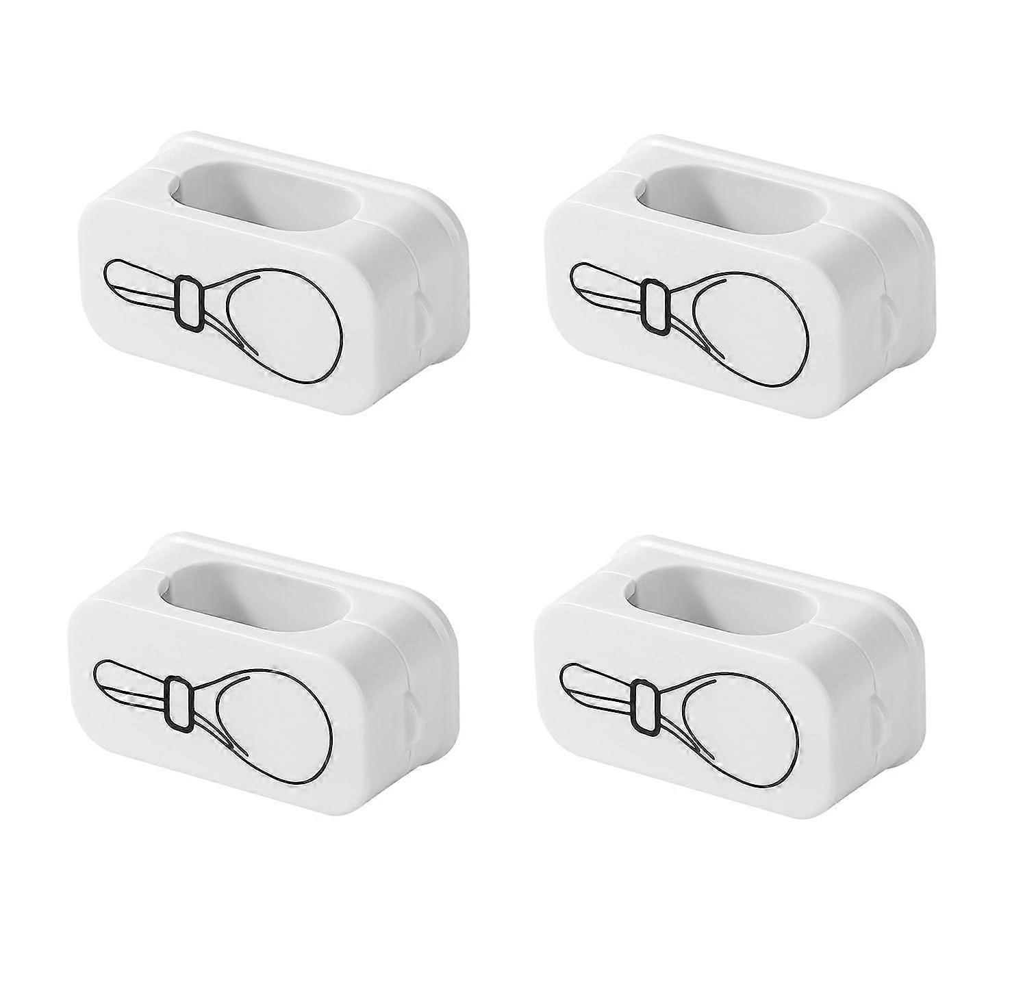 4PCS Magnetic Spoon Holder WallMounted Rice Spoon Storage Rack Hooks White