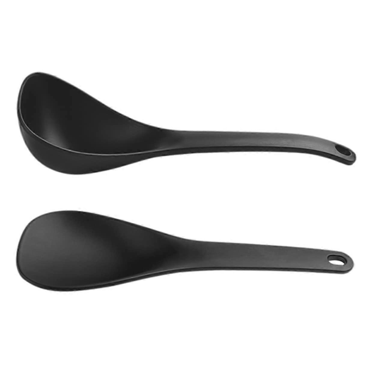 Long Handle Soup Spoon and NonStick Rice Paddle Set for Easy Serving and Cooking