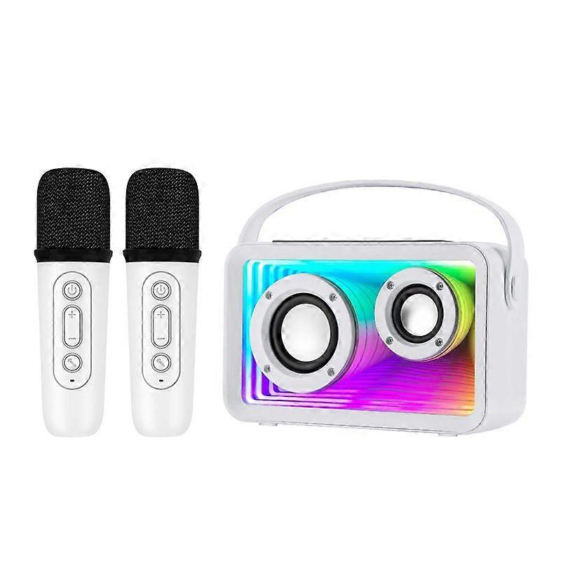 Mini karaokemachine, draagbaar, Bluetooth, dubbele microfoon, luidspreker, RGB-sfeerverlichting