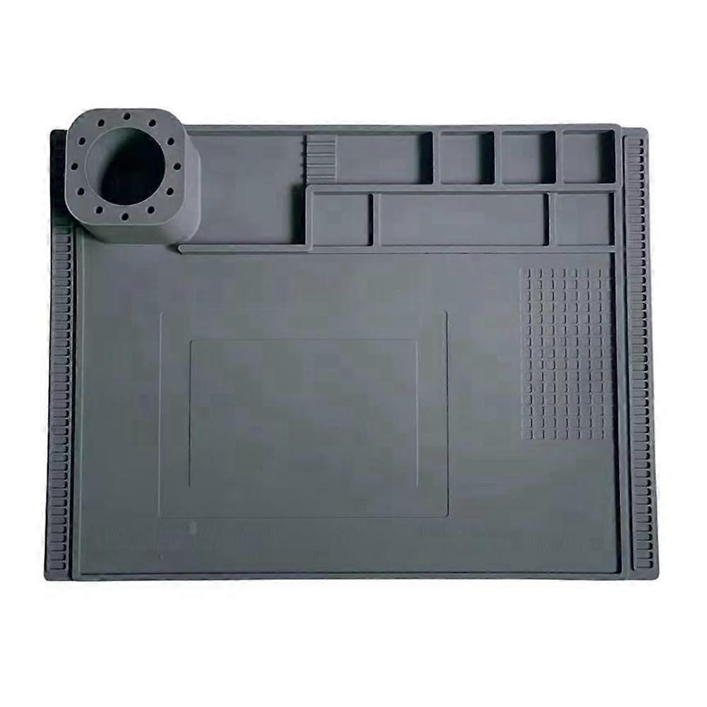 Silicone Soldering Mat Heat Resistant Work Pad with Tool Slots for Electronics and BGA