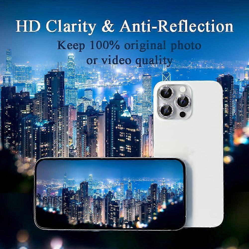 Compatible for iPhone 15 Pro/iPhone 15 Pro Max Camera Lens Protector, Tempered