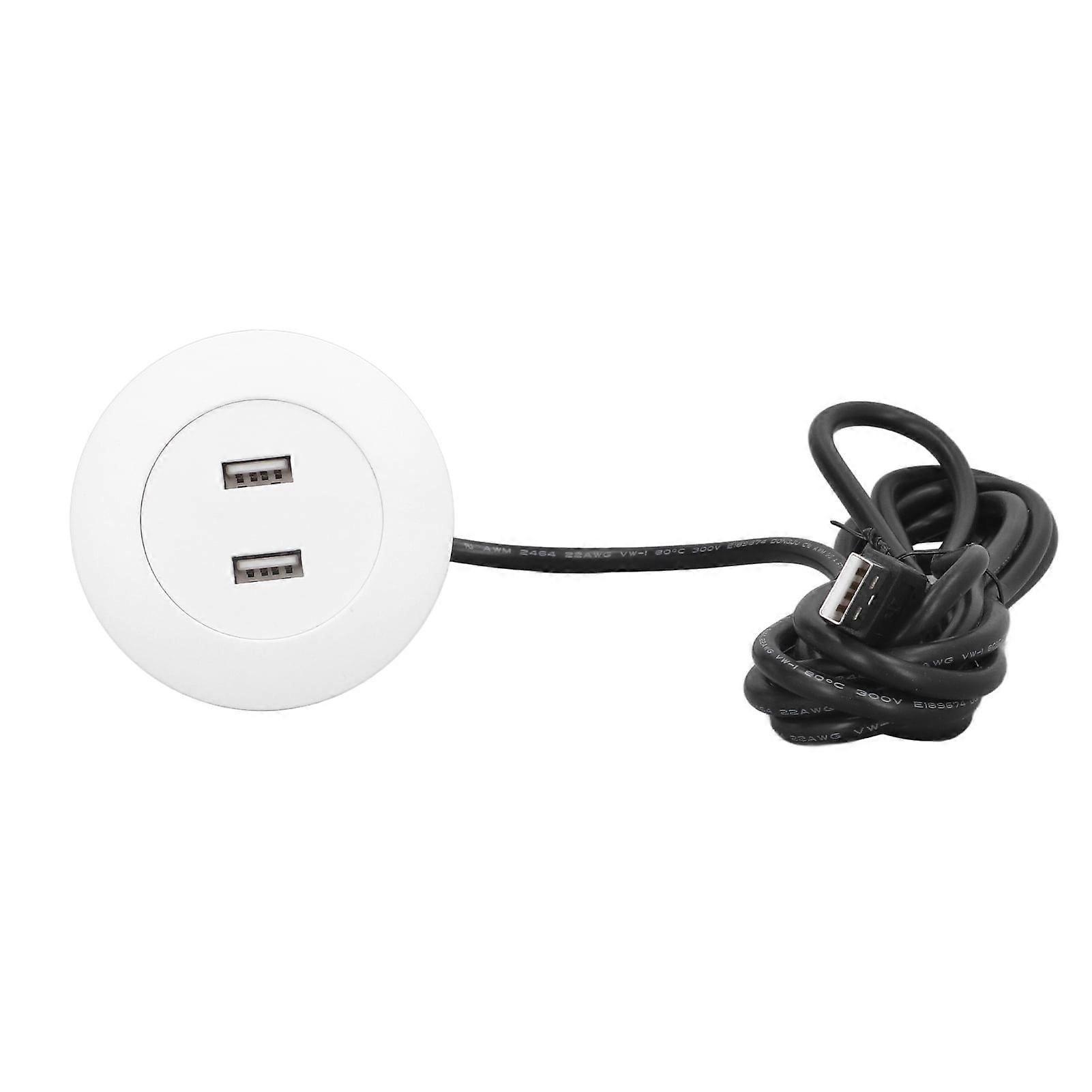 Sofa USB Charging Socket Flush Mount Installation Dual USB Charging Ports Socket for Home UseWhite