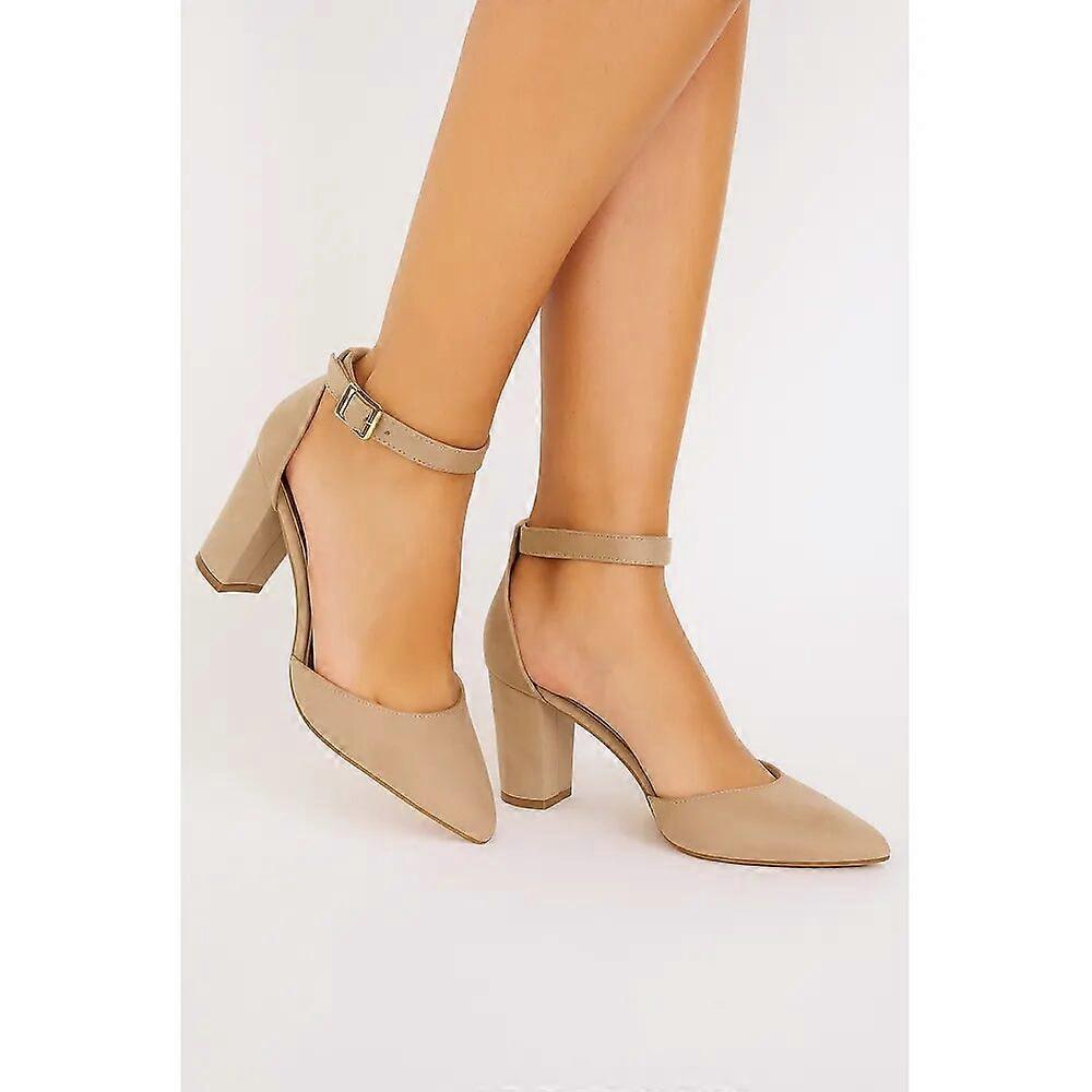 Beige Ankle Strap Party Pumps Women RA-062