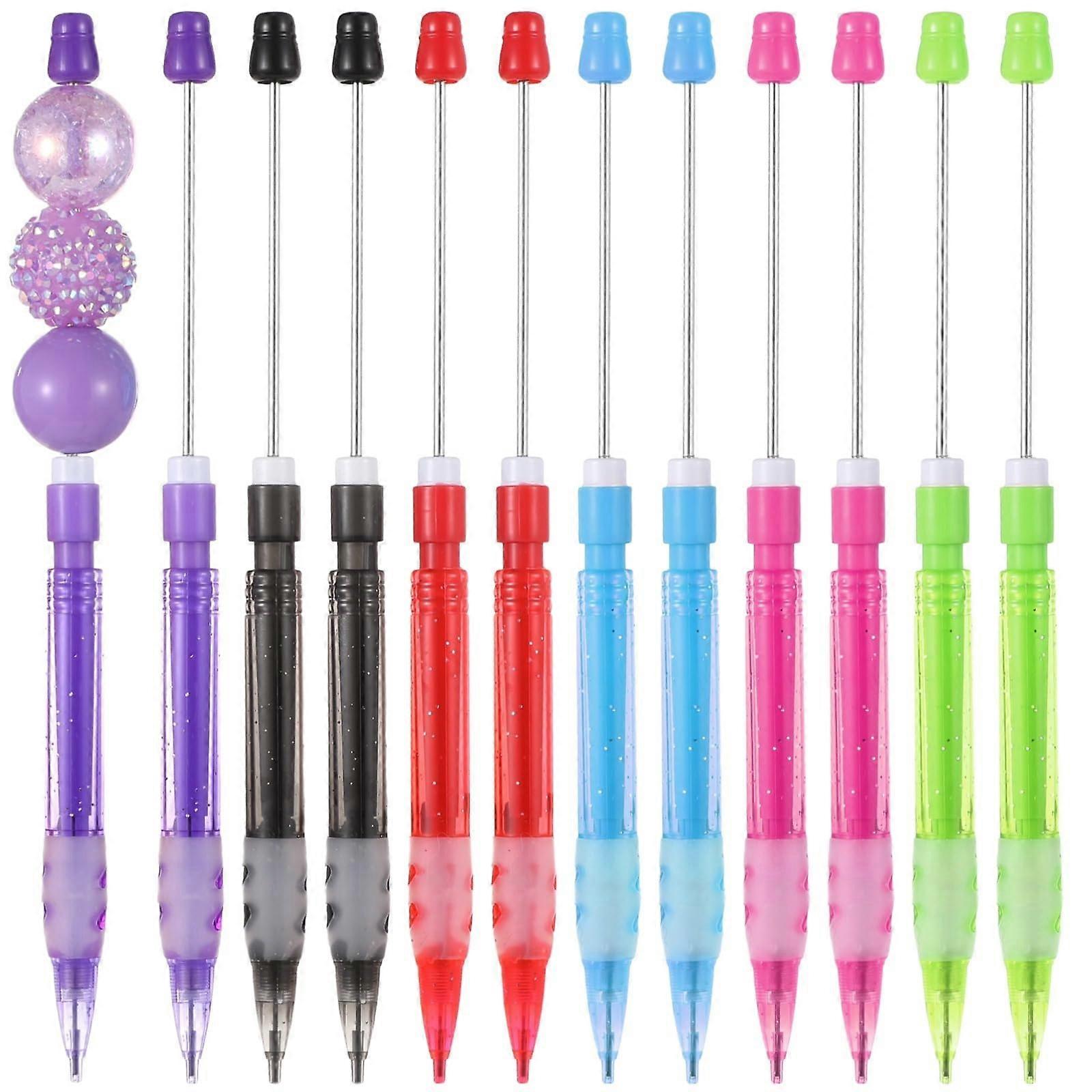 0.7mm Multi Color Beadable Mechanical Pencils Set 12pcs for Writing Drawing DIY Crafting
