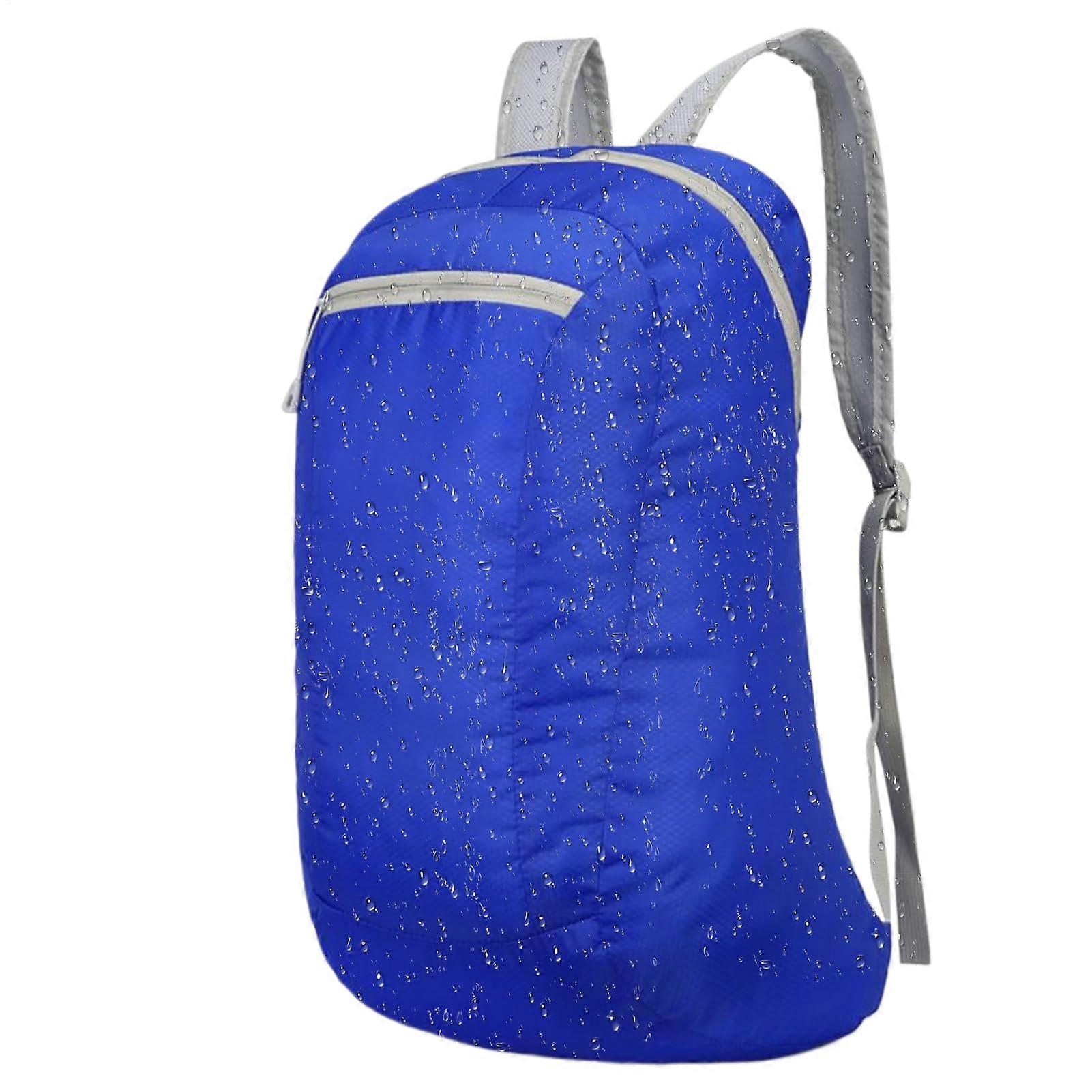 Waterproof Foldable Travel Backpack with Ergonomic Padding for Hiking Camping Cycling Beach Blue