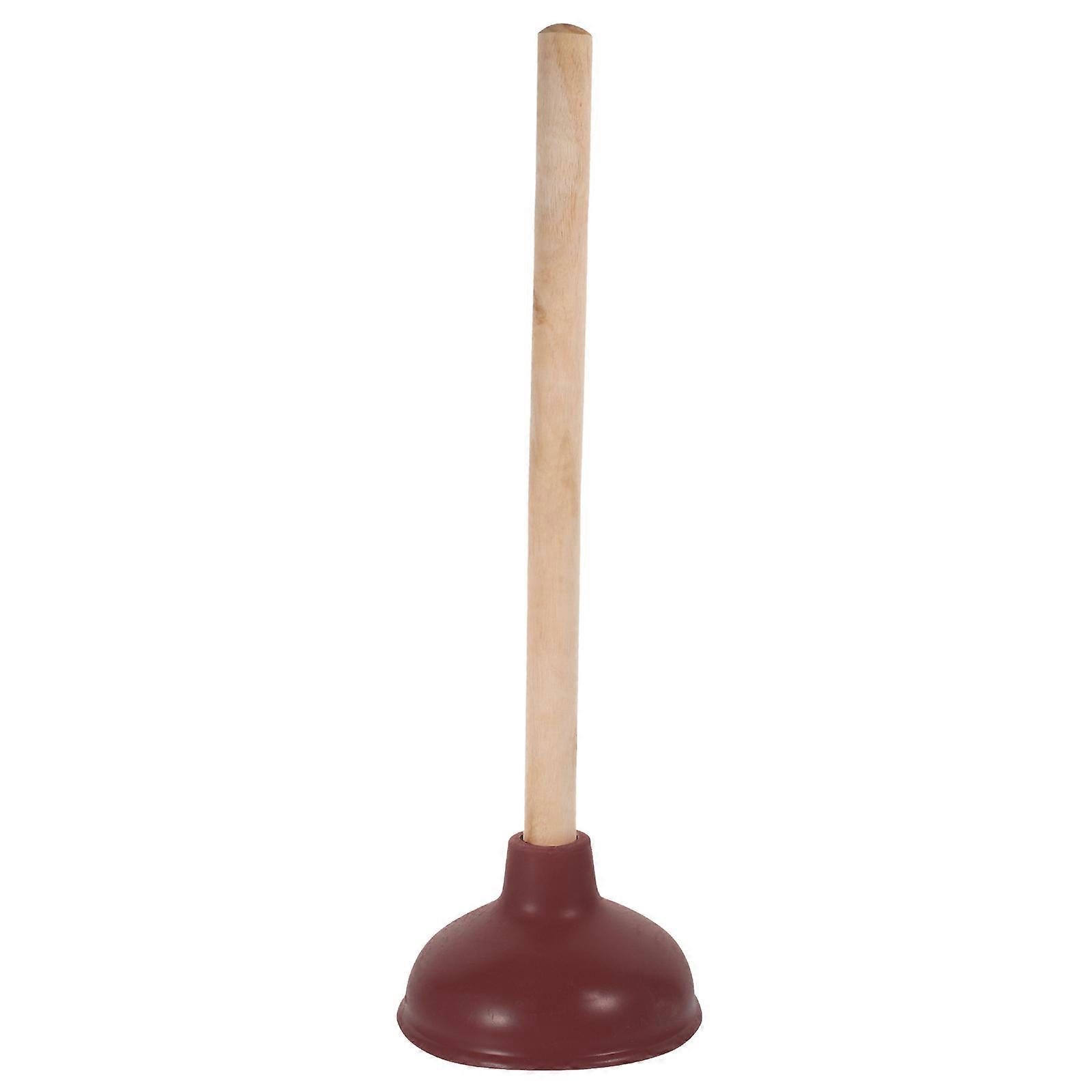 Desentupidor de banheiro resistente, com forte sucção, cabo vermelho de 35 cm (14 polegadas), 1 unidade.