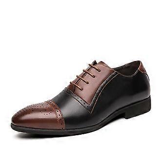 Chaussures Oxford bicolores en cuir pour homme, style brogue à bout golf, marron, pointure 11,5 UK. Modèle fait main.