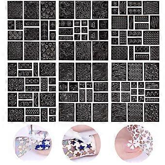 6pcs Nail Vinyl Stencils Sheets Reusable Nail Art Stickers for Precise Designs and Easy Decoration