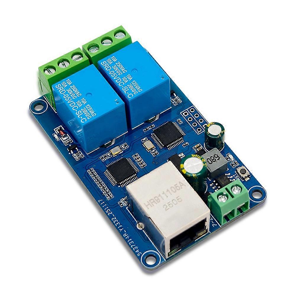 Modbus RTU 2-CH Network Relay Module Wired Ethernet LAN Control MCU W5500 TCP/IP Protocol