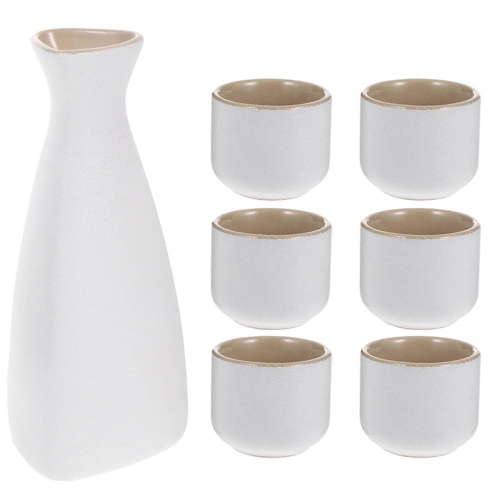White Ceramic Sake Cups Multi-Use Serving Cups for Home 1Set