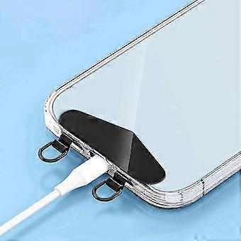 Outdoor Ready Phone Sticker Pad Holder Clip Stainless Steel with Double Chain compatible Safekeeping of Mobiles and Accessories Multicolor