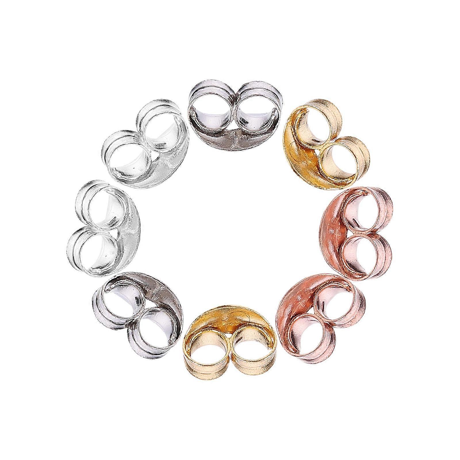 Silver Earring Stud Back for 4Pairs Hypoallergenic Screw Replacement