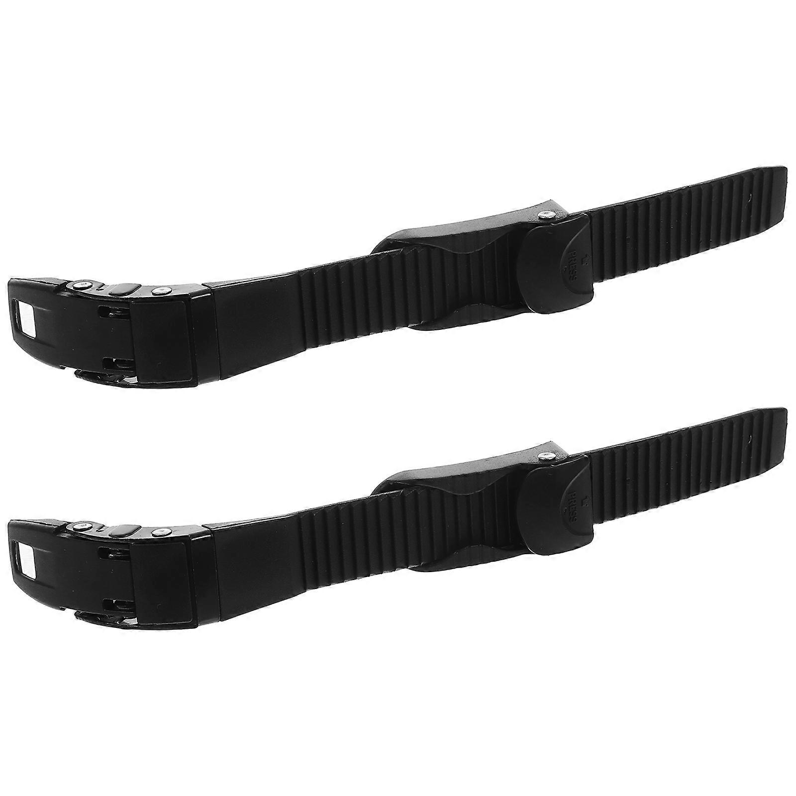 Replaceable Skate Buckle Straps for Roller Skating 2Pcs Black PP Material