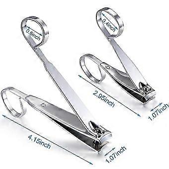 Set von 4 Griff Nagelknipser 360 Grad Schwenkkopf Schere Stil Griff Zehennagel Clipper Edelstahl Kante Nagelknipser Set