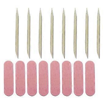 Nail Art Files Manicure Wooden Picks for Manicure 100Sets Assorted Color
