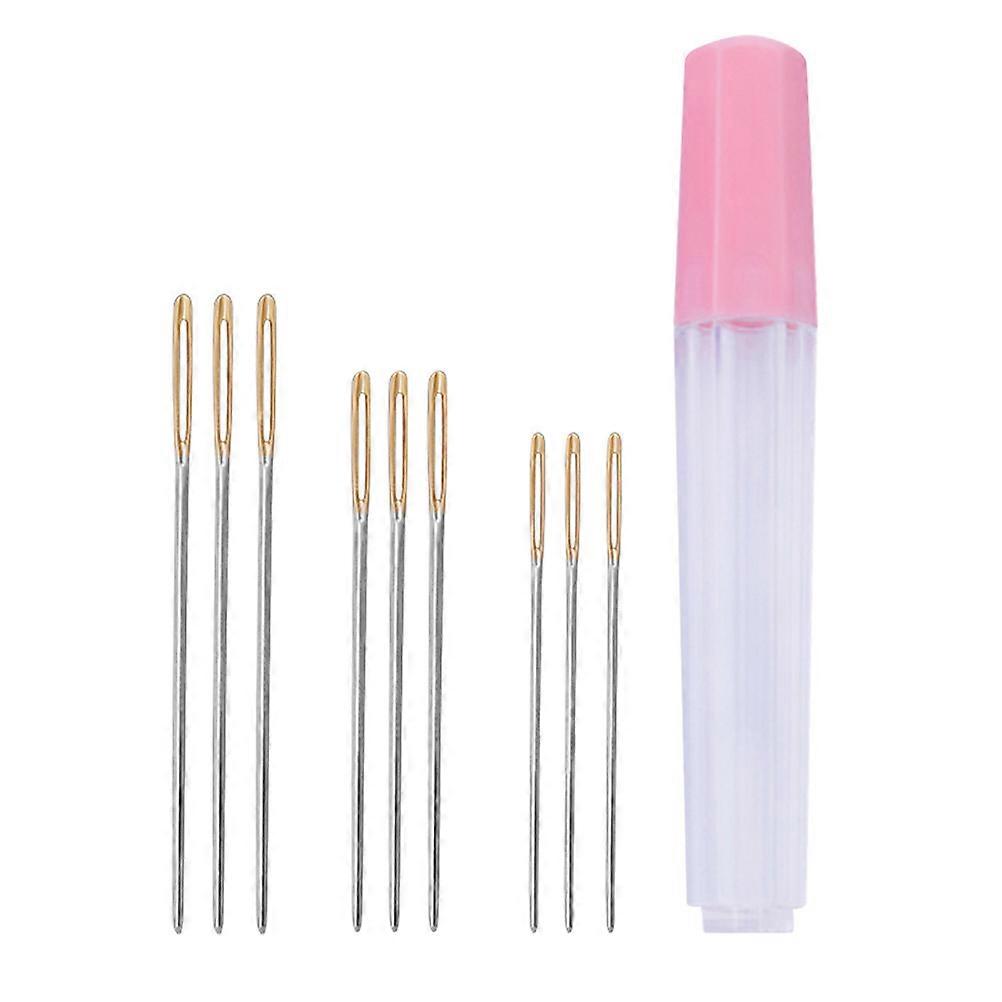 Needle Blunt Large Eye Sewing Needles for Stitching 9Pcs Set