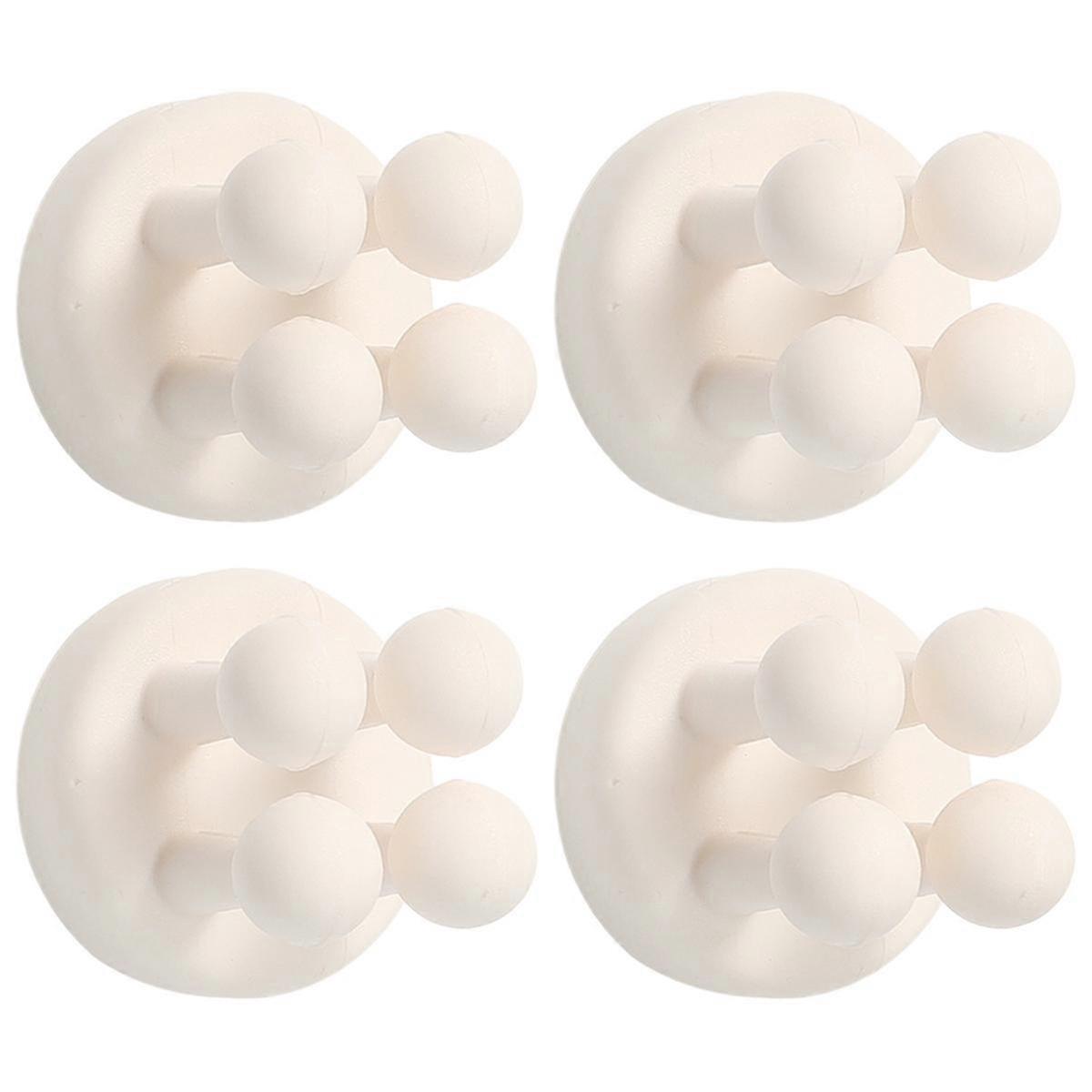 4Pcs Silicone Toothbrush Holders - Multi-Function Self Adhesive Wall Mounted Hooks compatible with Hanging Ke A