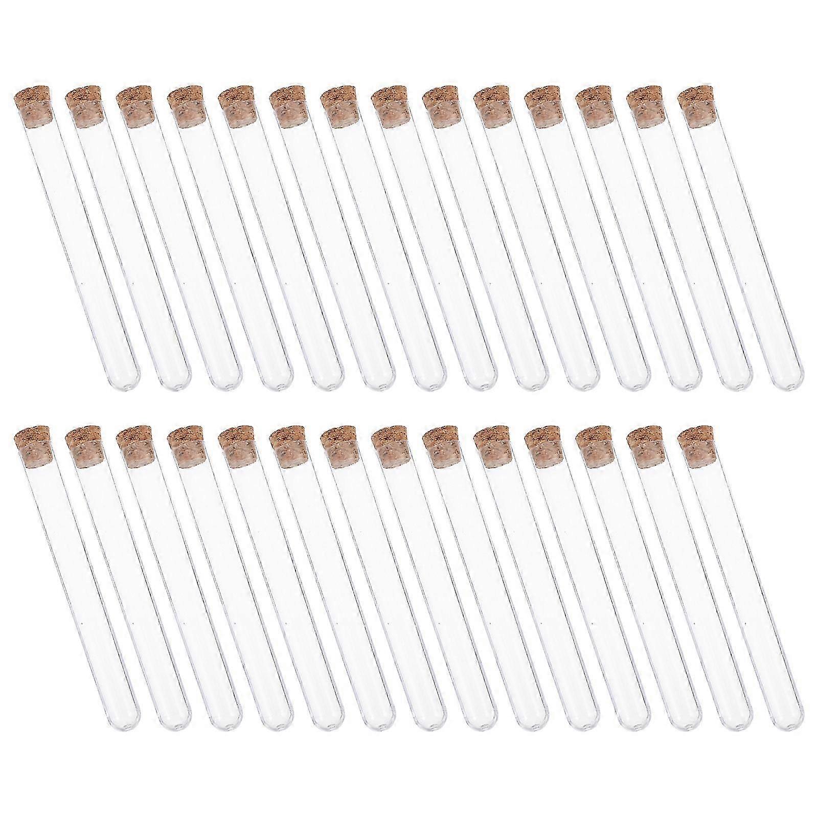 Test Tubes Plastic Test Tubes for Storage Use 100Pcs with Stoppers