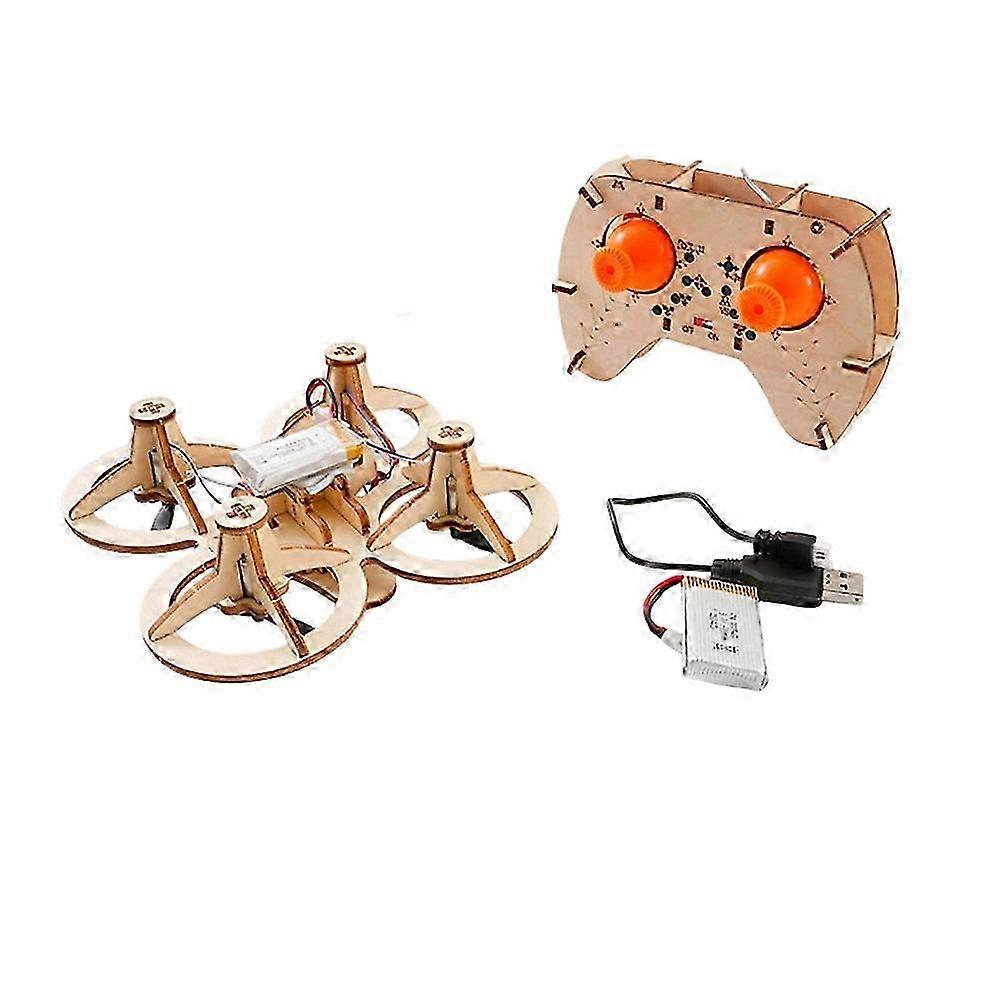 DIY Wooden RC Quadcopter Kit Educational Physics Engineering Model Hand-Built Drone Remote Control