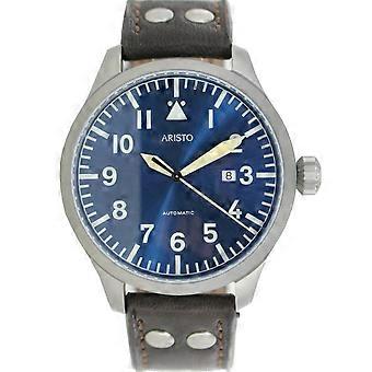 Aristo men's watch automatic Bracelet Watch Blue 47 observers 3 H 159 leather