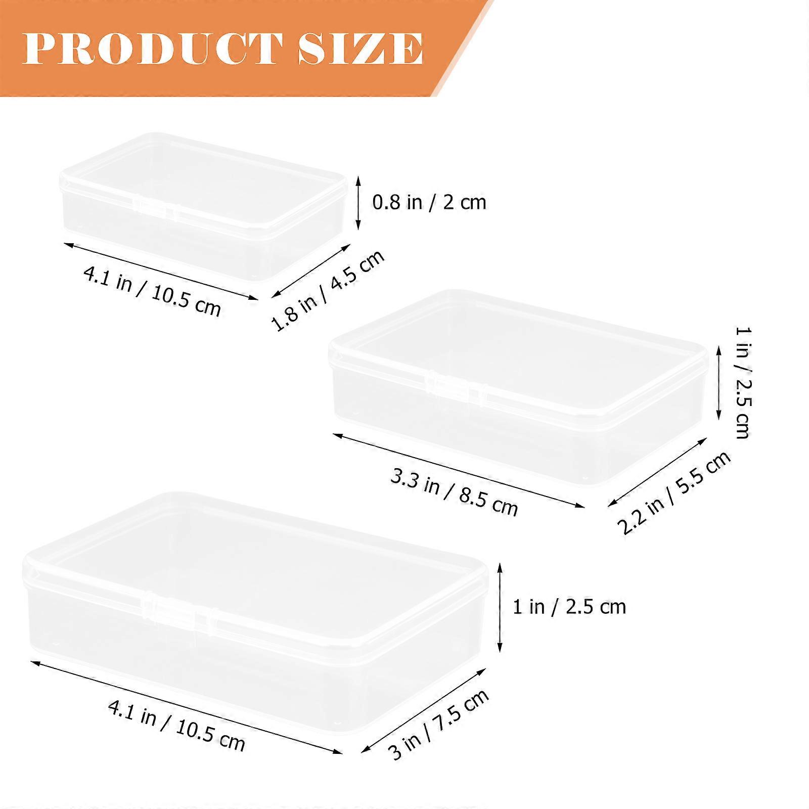 9Pcs Transparent Storage Boxes Rectangular for Organizing Small Items