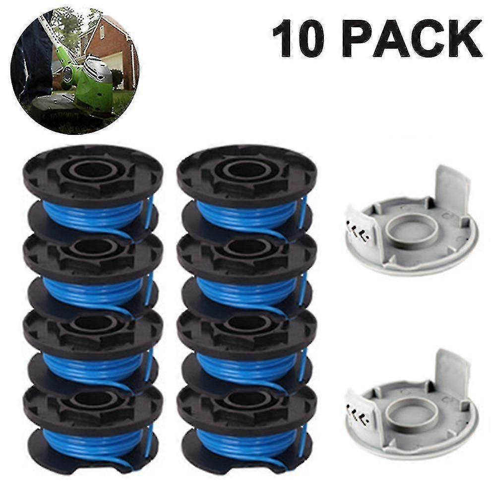 Trimmer Replacement Spool Line Include 2 Trimmer Cap For Ryobi One(6 Spool)