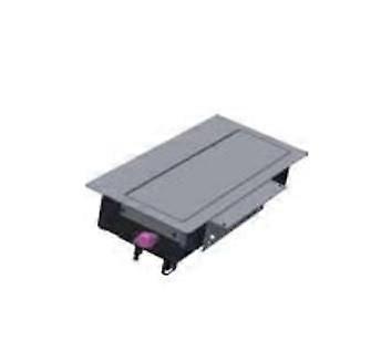 Grått asymmetriskt lock för skrivbord