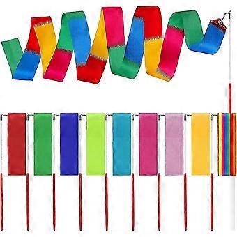 Z6 10pcs Rhythmic Dance Ribbons - Artistic Gymnastics Streamers Set