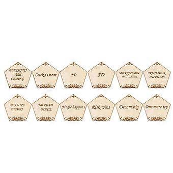 Polyhedral Dices Small Size 12 Zodiacs Engraved Durability Compacts Wood Dices for Family Fun and Learning Multicolor