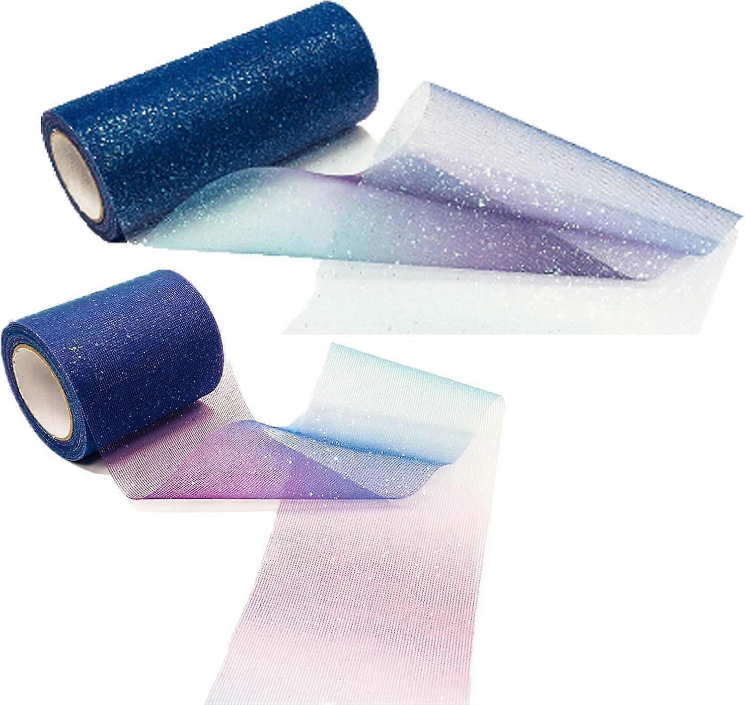 Glitter Tulle Roll Spools for Crafts - 2PCS