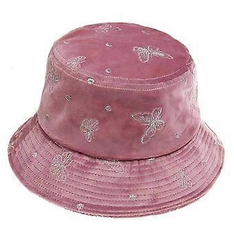 Cappello da sole a secchiello da donna alla moda, con farfalla, a falda larga, da pescatore, ampio, da spiaggia 5Bj