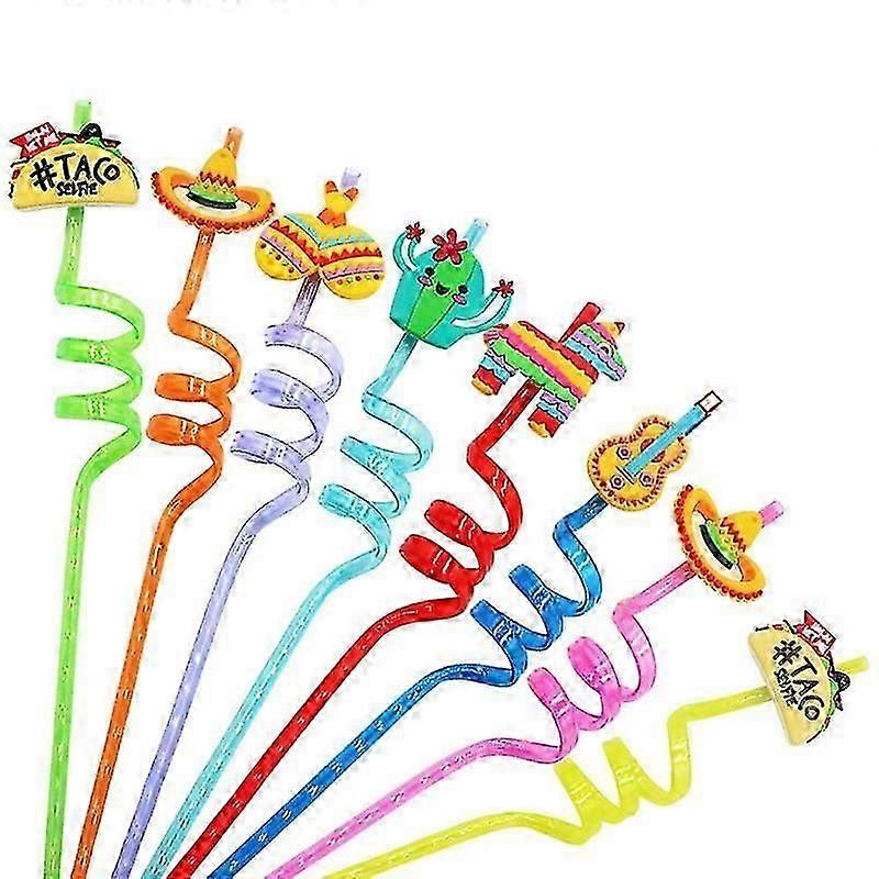 8Pcs Reusable Donut Party Straws