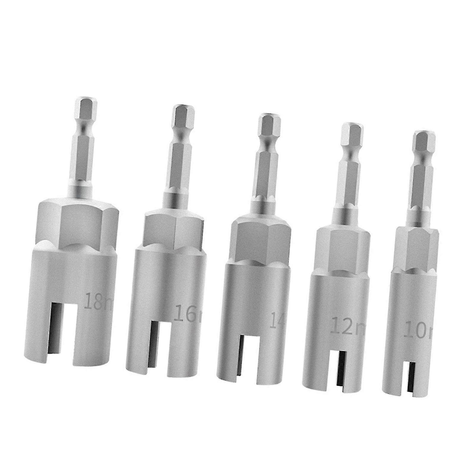 5-Pc Butterfly Nut Socket Set with Quick Size ID System for Hand Tool Work Multicolor