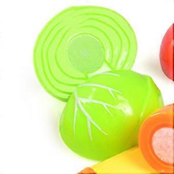 Conjunto de 8 peças de brinquedos de alimentos simulando vegetais para bebês e crianças pequenas, adequado para o desenvolvimento inicial de meninos e meninas na cozinha.